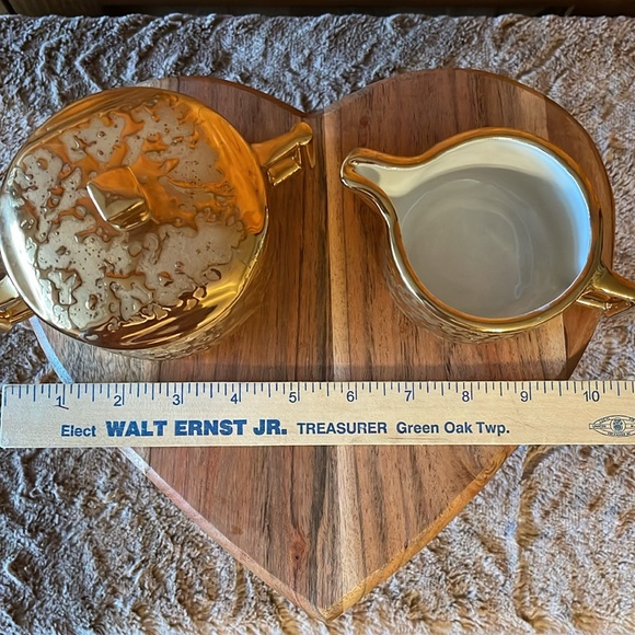 Elynor China Vintage Midcentury 22kt set made in the USA.Sugar bowl/lid +creamer - Picture 9 of 9